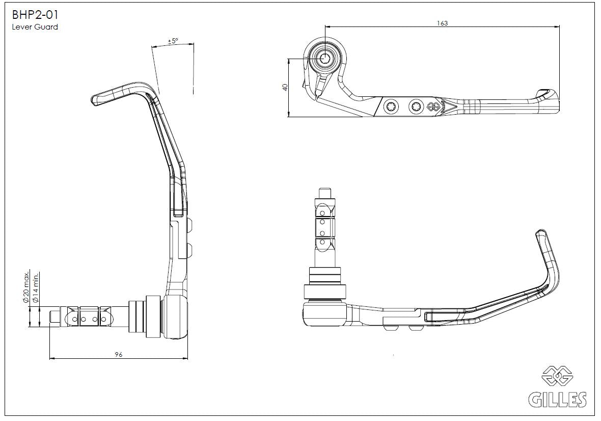 Gilles Tooling Brake Lever Protector Black Matt
