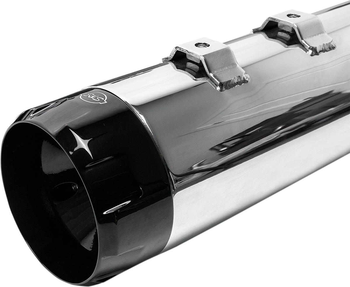 S&S Cycle 4-1/2" MK45 Performance Mufflers - Black With Black Thruster