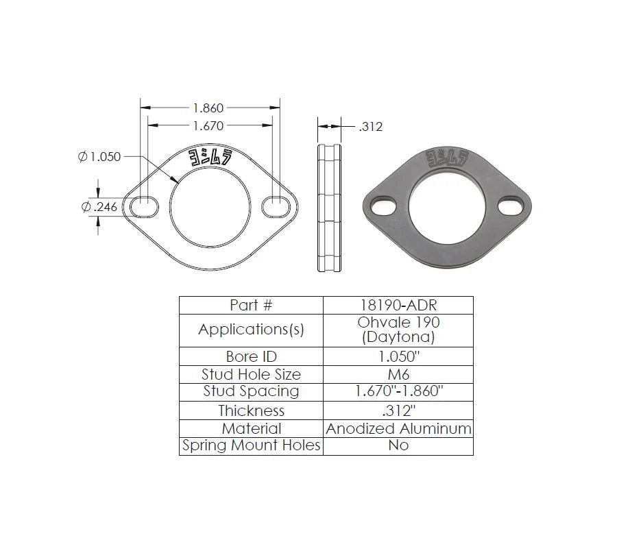 Yoshimura Builder Series Flanges - Daytona 190 (18190-ADR)