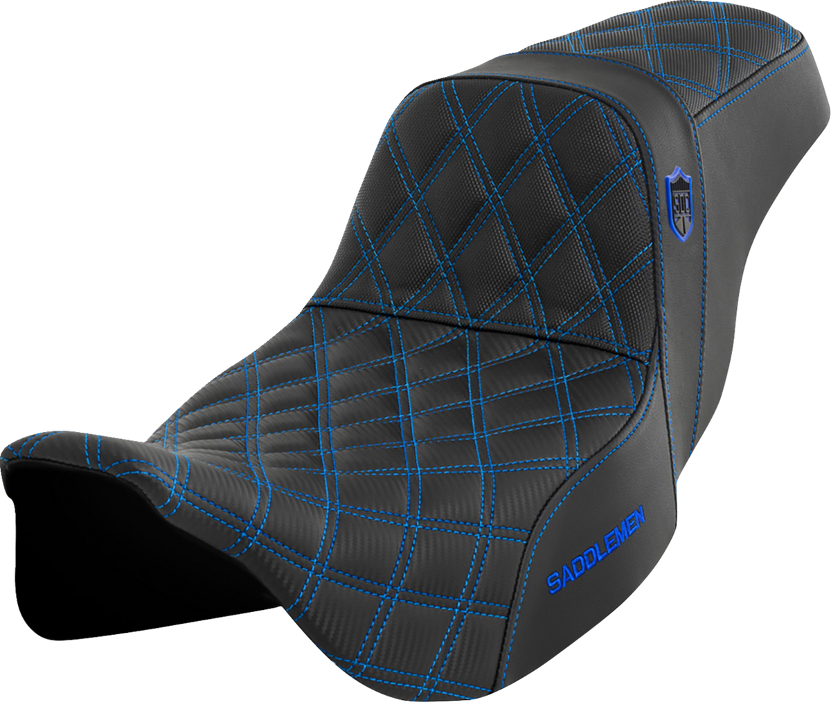 Saddlemen Pro Series SDC Performance Seat - W/O Backrest - Blue Stitch - FLH/FLT '08-'23