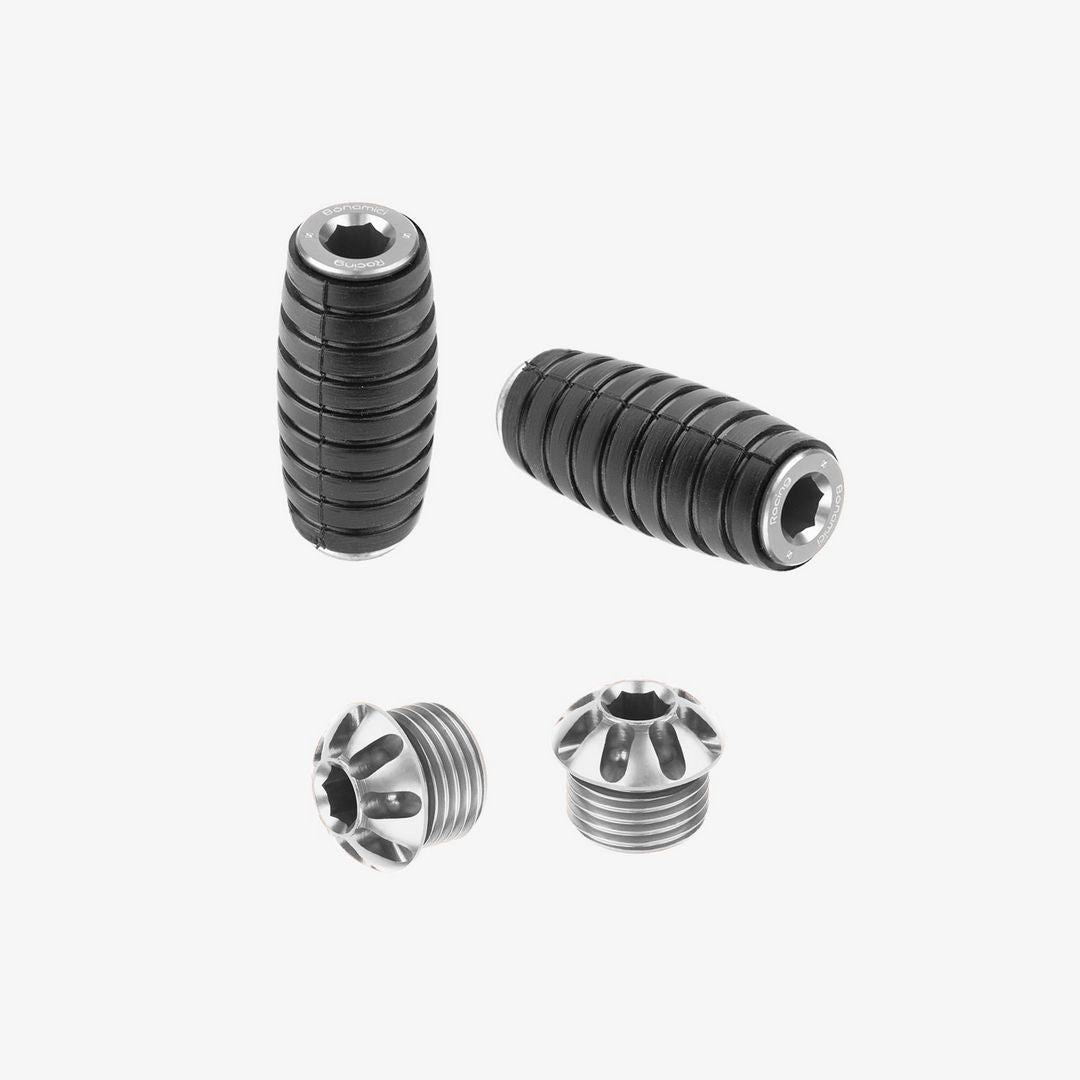 Bonamici Racing Pair Of Caps And Toe Pegs - Silver