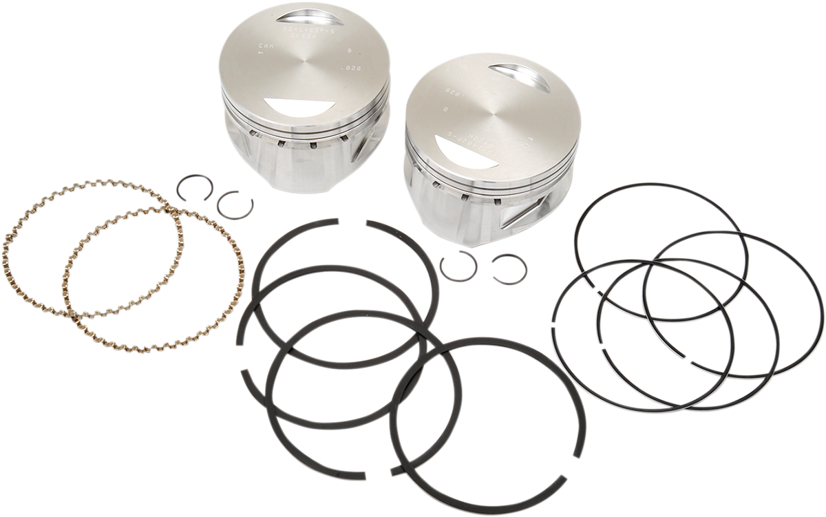 S&S Cycle Piston Kit - For 100"/107" Super Sidewinder® - 4.000" - +0.020"