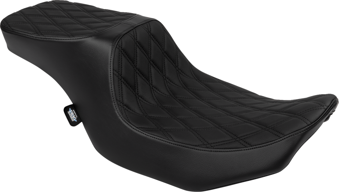 Drag Specialties Seats Predator 2-Up Seat - Vinyl - Double Diamond Black Stitch - W/O Backrest - FLTR/FLHX '23-'24