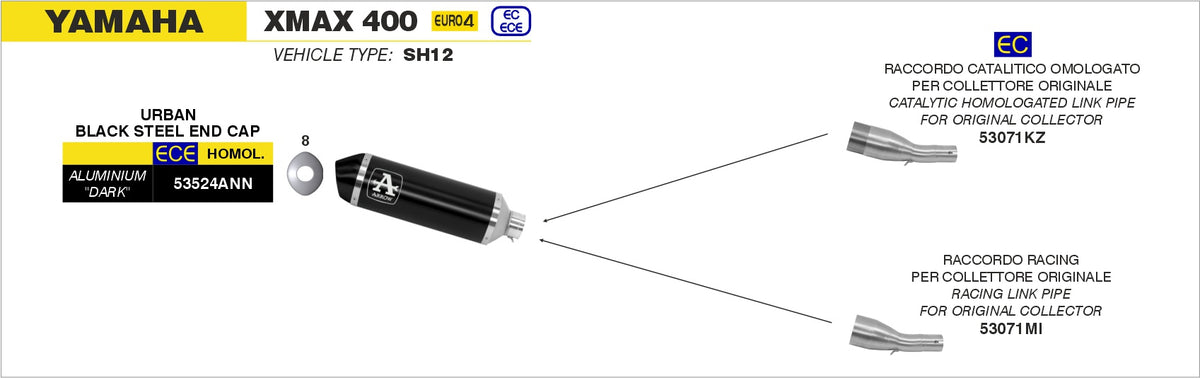 53071KZ Catalytic Homologated Link Pipe For Urban Exhaust