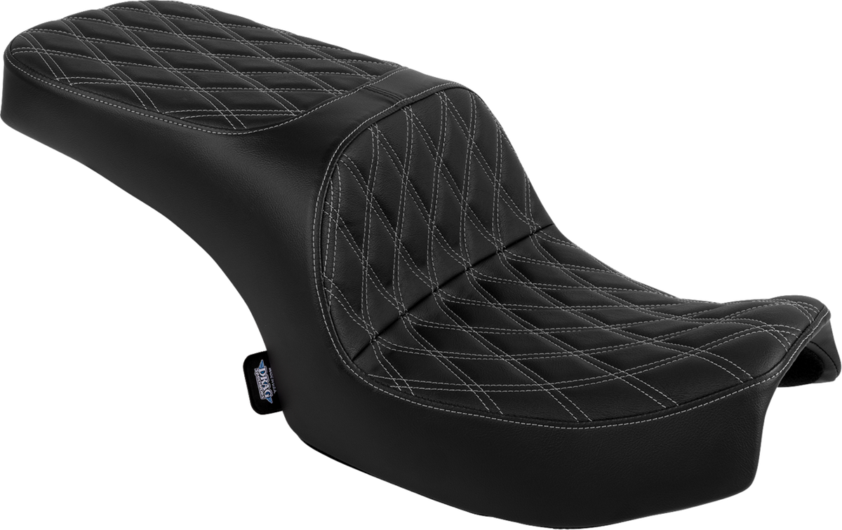 Drag Specialties Seats Freedom Seat - Vinyl - Double Diamond Silver Stitch - Challenger '20-'25/Chieftain '25