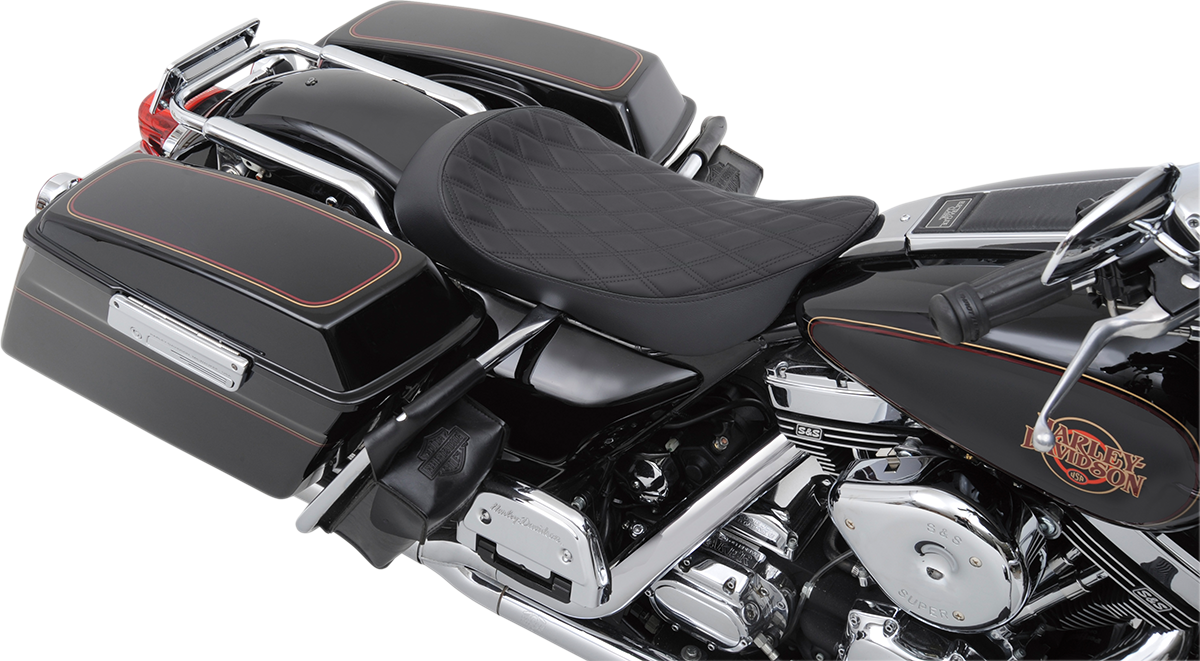 Drag Specialties Seats Low Solo Seat - Double Diamond - FLHR/FLHX '99-'07