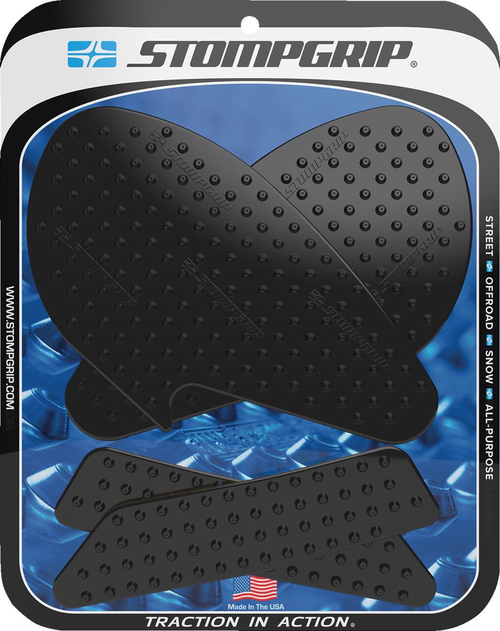 StompGrip Tank Grips - Volcano - Black - Yamaha - YZF '19-'25