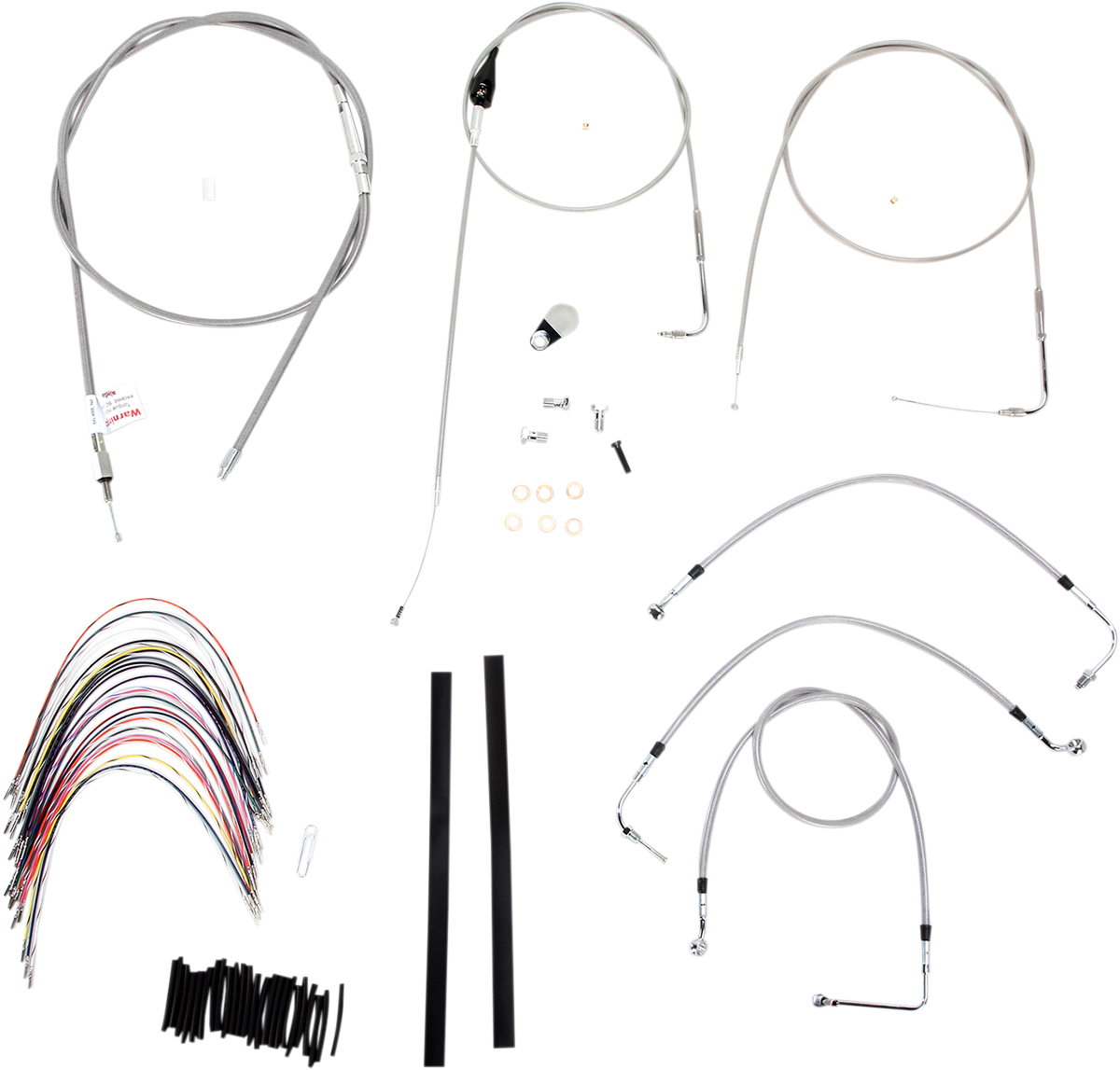 Burly Brand Complete Stainless Braided Handlebar Cable/Brake Line Kit - 16" Ape Hangers - '00-'06 Touring