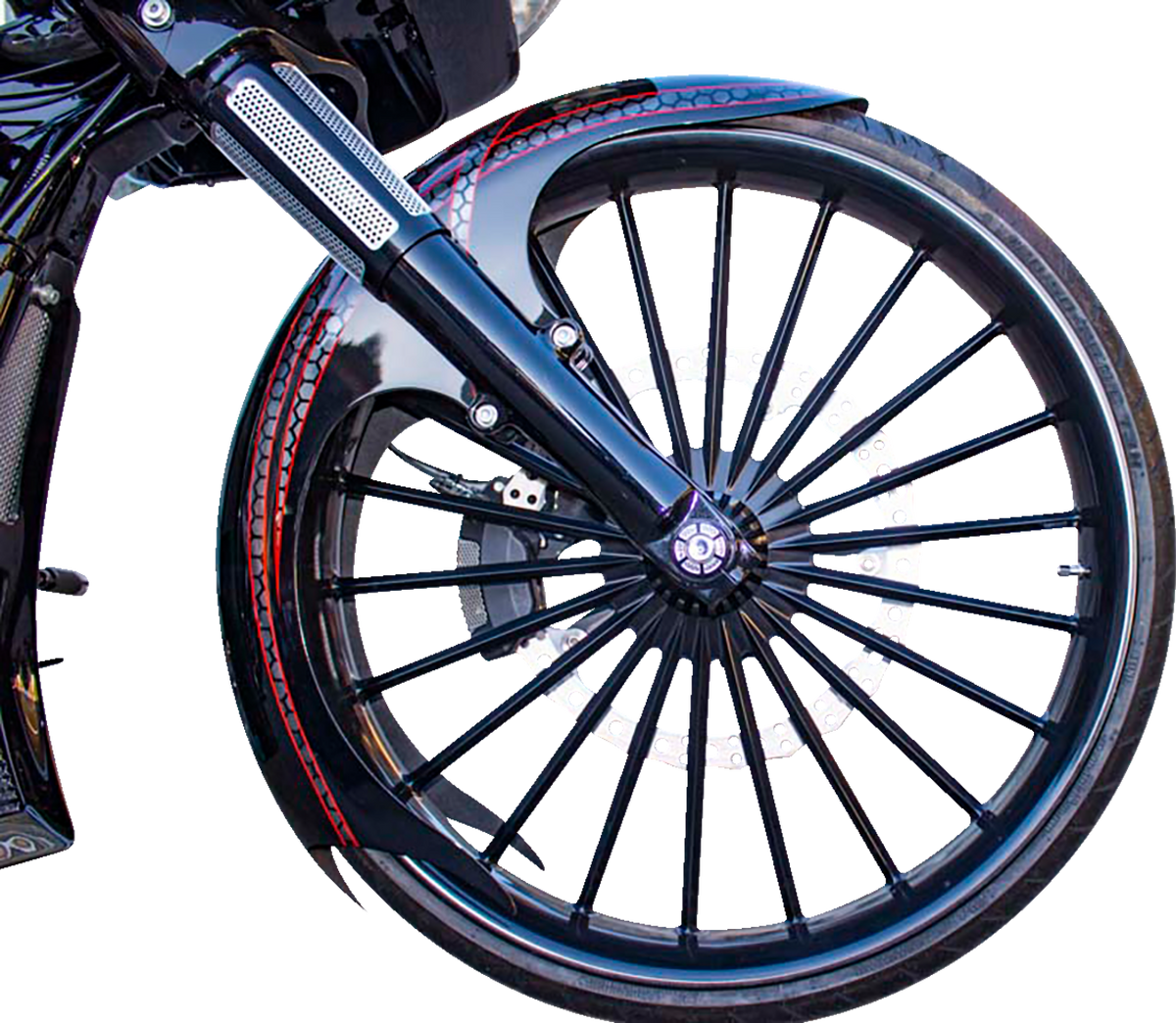 Paul Yaffe Bagger Nation Talon Front Fender - 21" Wheel - With Black Adapters - HD Touring