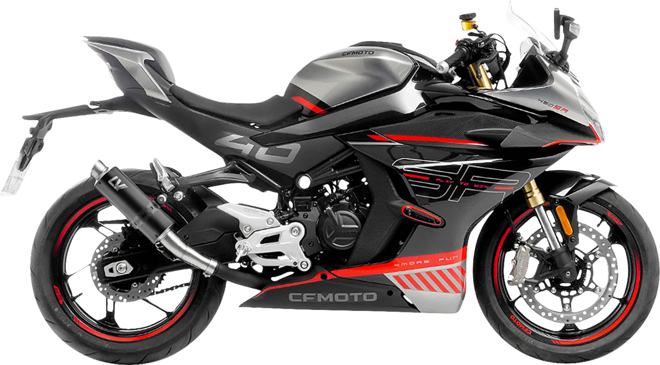 LeoVince GP Corsa Slip-On Muffler - Black Edition - CF Moto 450