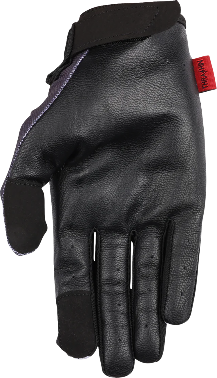 Thrashin Supply CO. Stealth Leather Palm Flame Gloves