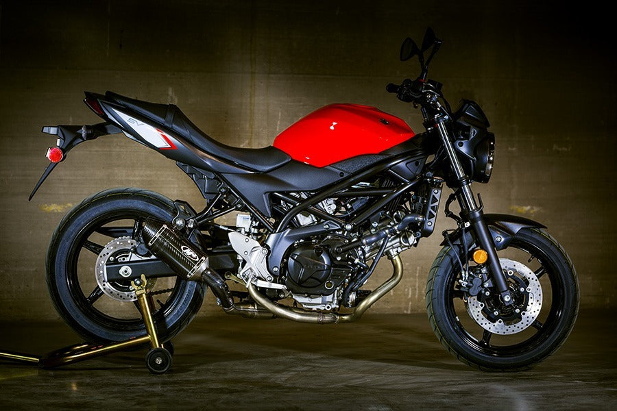 M4 Exhaust 2017 SV-650 Slip On System with Carbon Fiber muffler