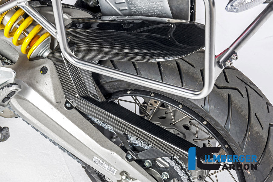 Ilmberger Carbon Rear Hugger Including Upper Chain Guard Ducati MTS 1200 2016 Enduro - Gloss