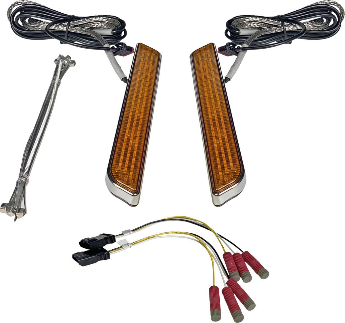 Custom Dynamics LED Fork Light - Amber - Chrome