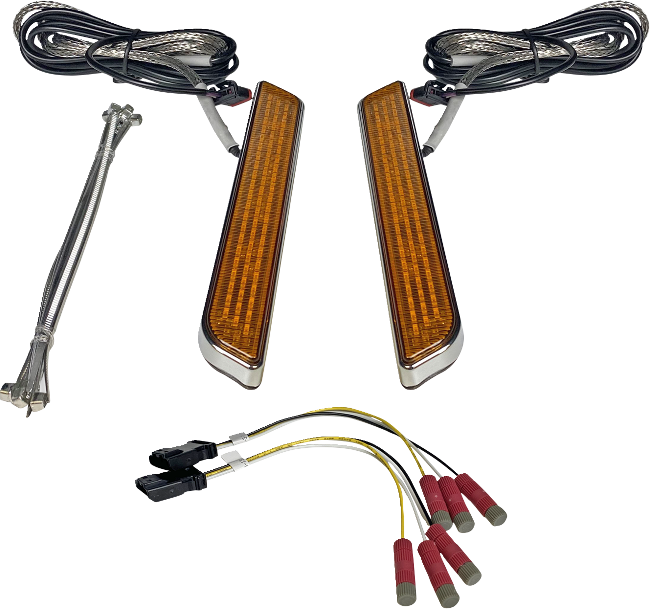 Custom Dynamics LED Fork Light - Amber - Chrome