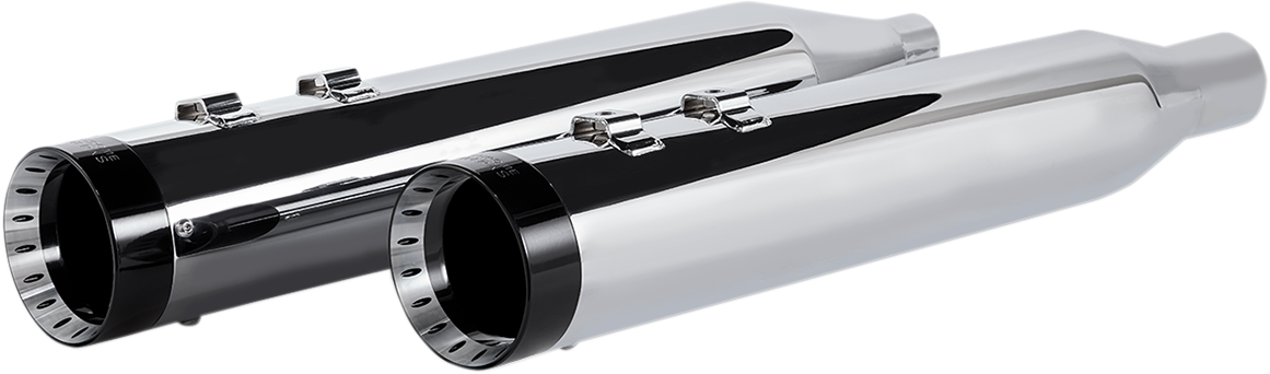 Khrome Werks 4-1/2" HP-Plus® Slip-On Mufflers - Chrome With Turbine - Touring