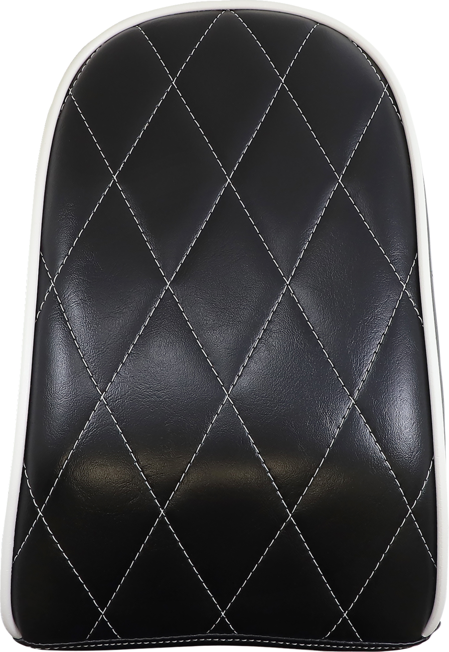 Le Pera Bare Bones Pillion Pad - Diamond - Black W/ White Stitch - FL/FX '18-'22