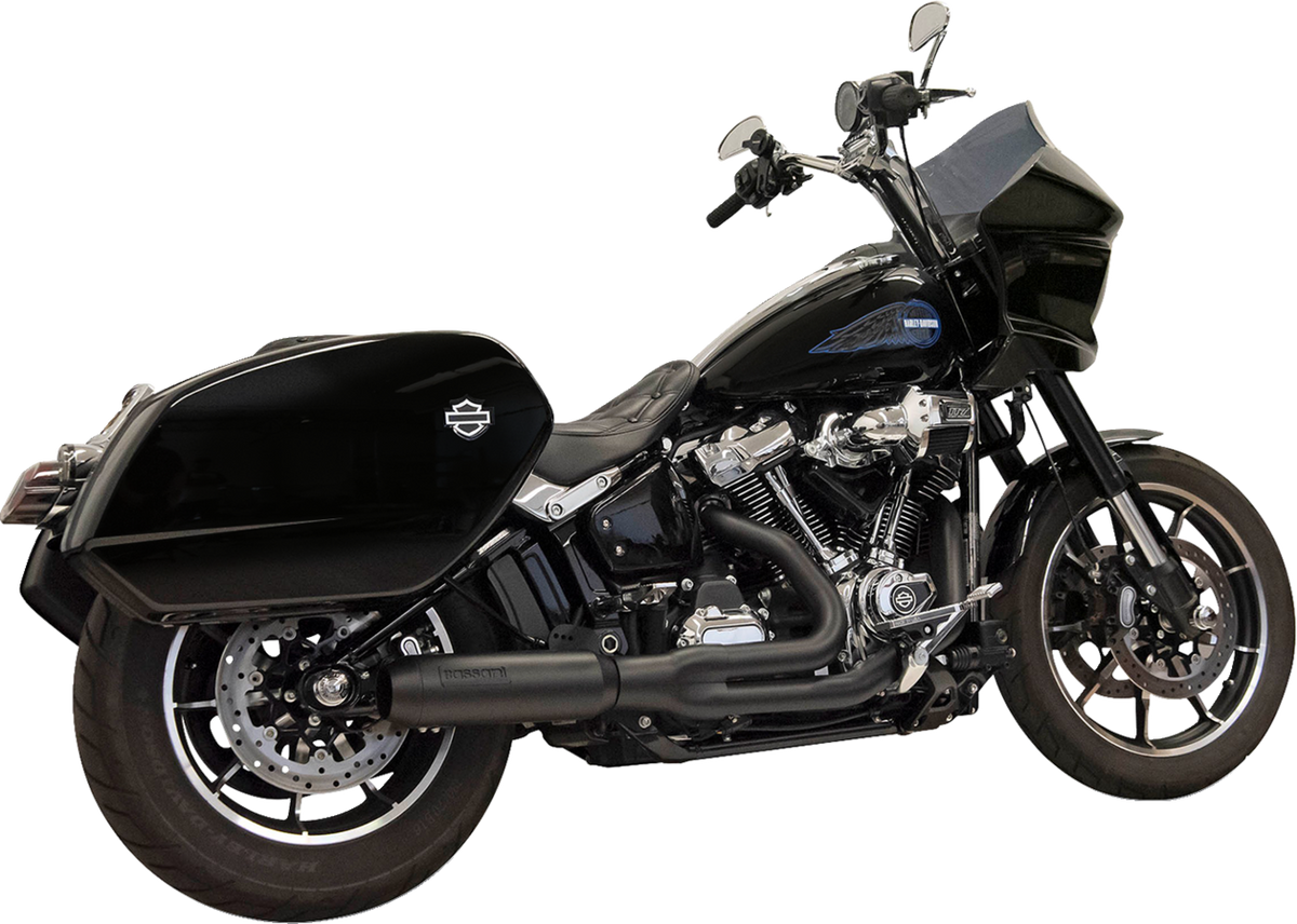 Bassani Xhaust 2-Into-1 Road Rage Exhaust System With Superbike Muffler - 4" - Black - Softail M8