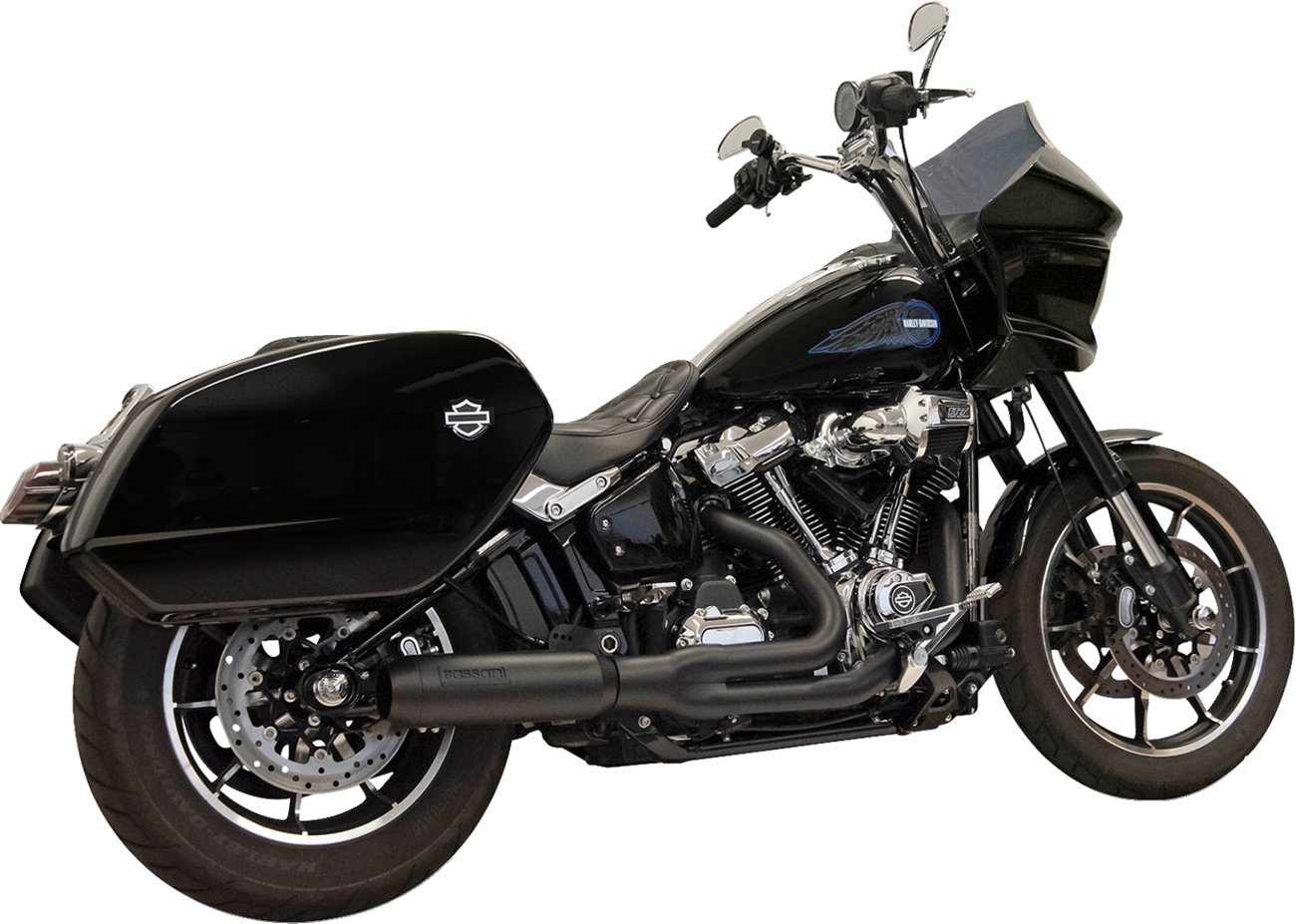 Bassani Xhaust 2-Into-1 Road Rage Exhaust System With Superbike Muffler - 4" - Black - Softail M8