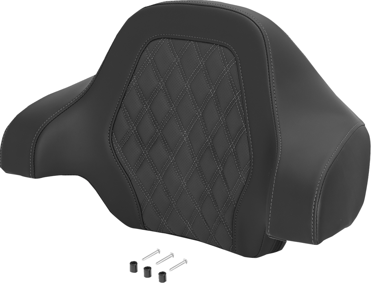 Saddlemen Deluxe Tour Pack Sissy Bar Pad - Black / Gray / Gray Stitching / Lattice Stitched