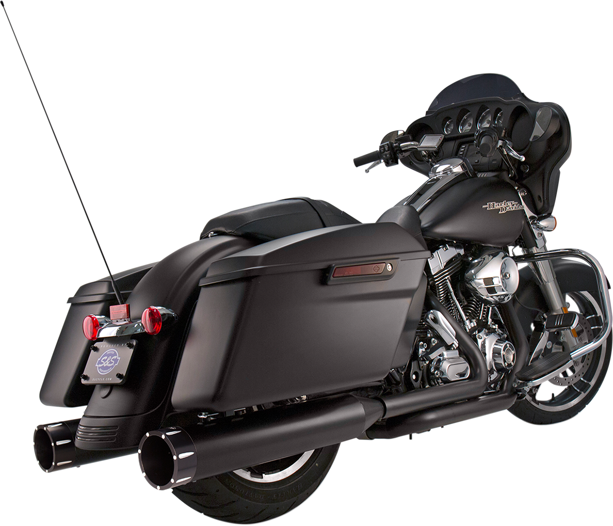 S&S Cycle 4-1/2" MK45 Performance Mufflers - Black With Black Thruster