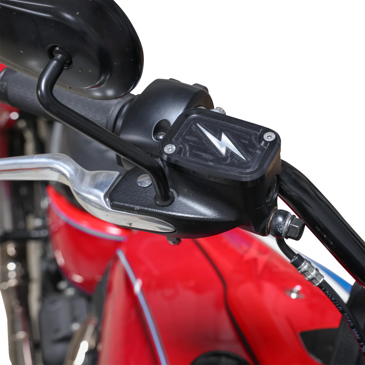 Thrashin Supply CO. Master Cylinder Cover - Brake - Front - Black/Twice-Cut