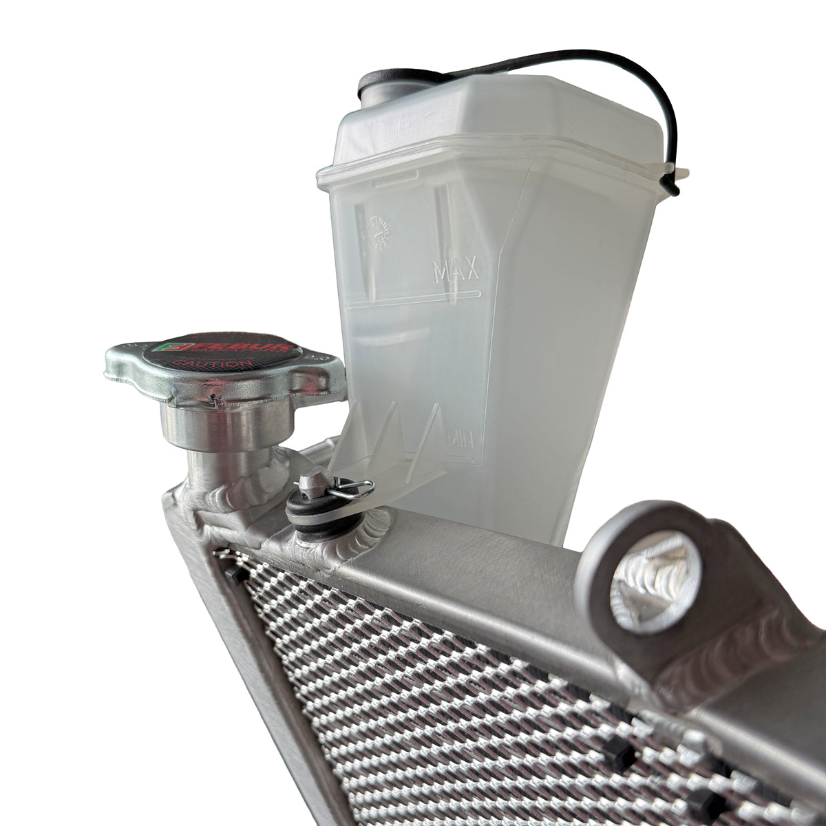 Expansion tank kit for coolant radiator