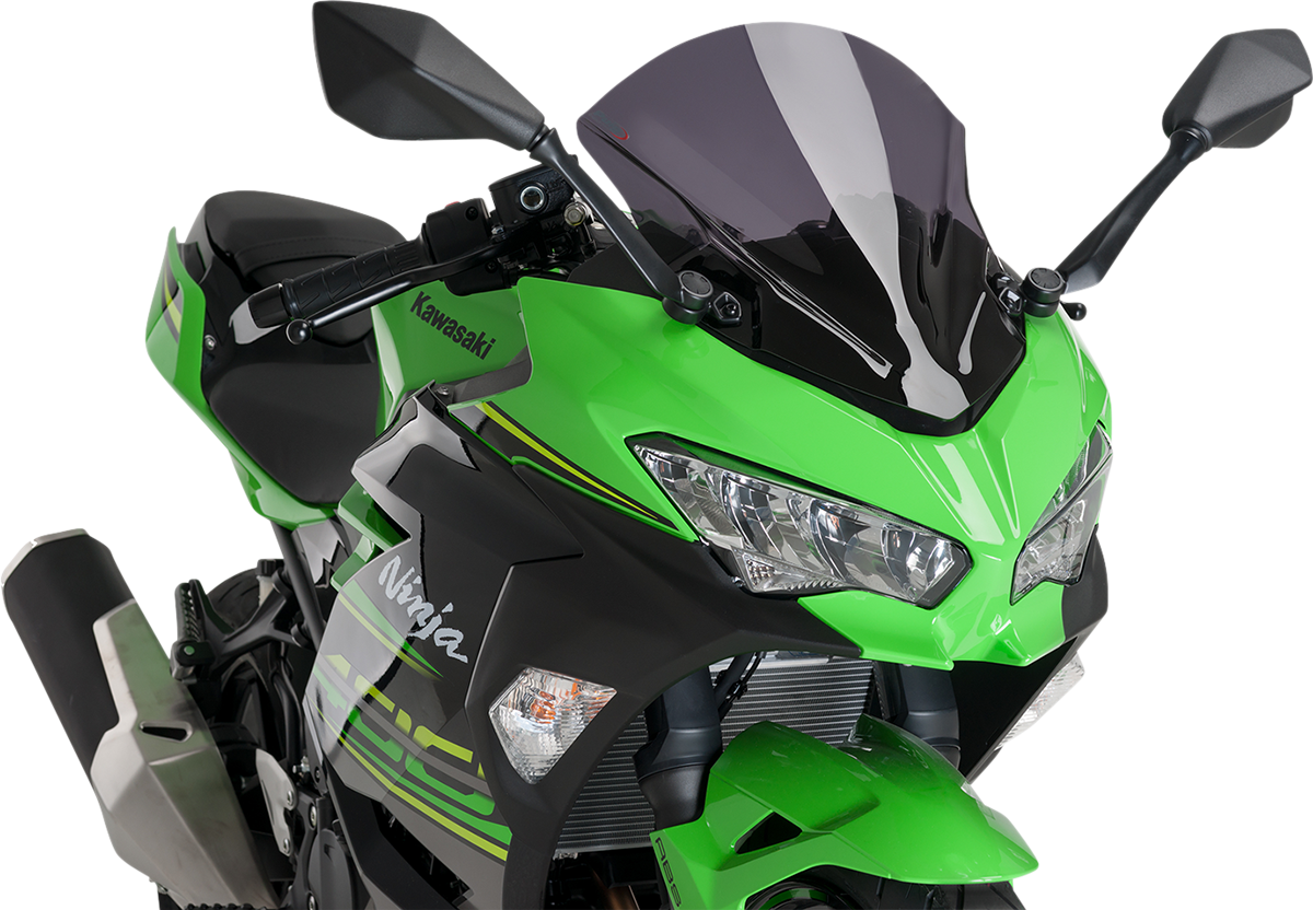 PUIG HI-Tech Parts Race Windscreen - 15-3/4" - Dark Smoke - Kawasaki