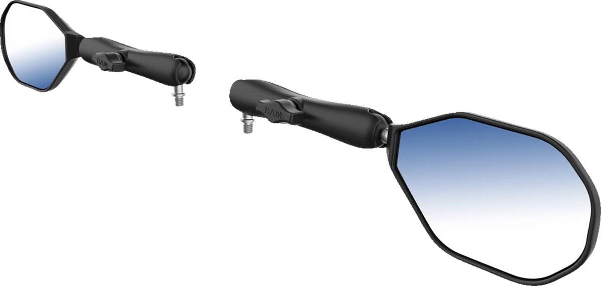 RAM Mounts Tough-Mirror™ - Side View - Oval - Black - Left/Right - Long Arm