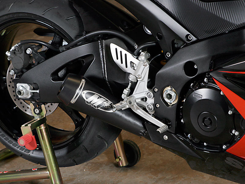 M4 Exhaust 2007 GSXR1000 GP Style with Black Muffler - Detail
