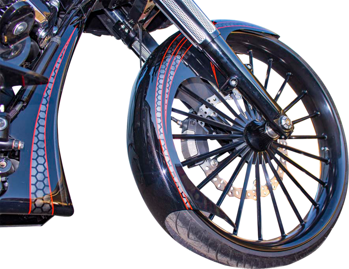 Paul Yaffe Bagger Nation Talon Front Fender - 21" Wheel - With Black Adapters - HD Touring