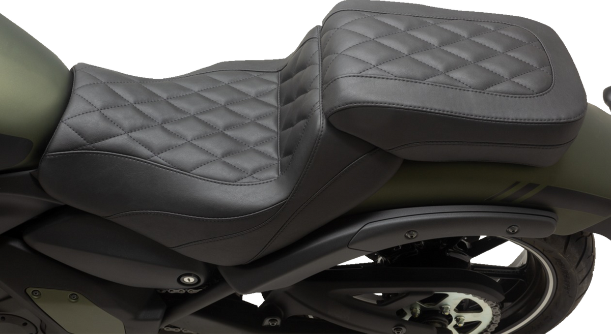 Mustang Squareback Seat - Passenger - Black - Diamond Stitch - Vulcan S '15-'23