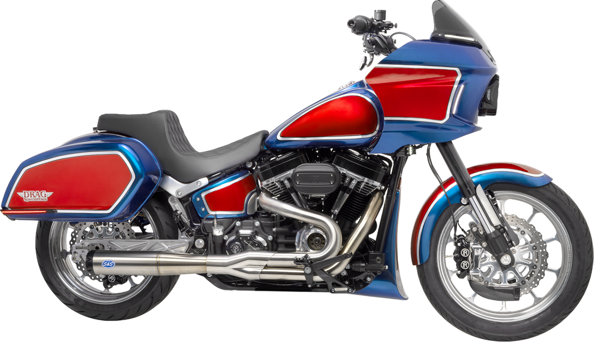 S&S Cycle 2-Into-1 Superstreet Exhaust System - 50 State - M8 Softail - Stainless Steel
