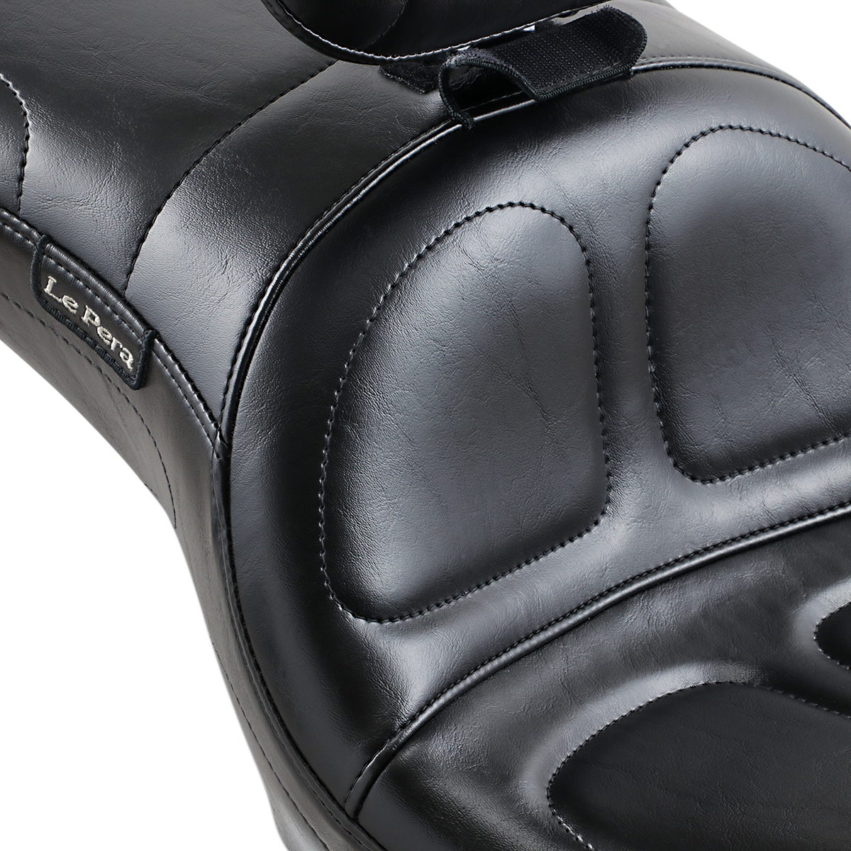 Le Pera Maverick Seat - With Backrest - Stitched - Black - FLD/FXD '06-'17