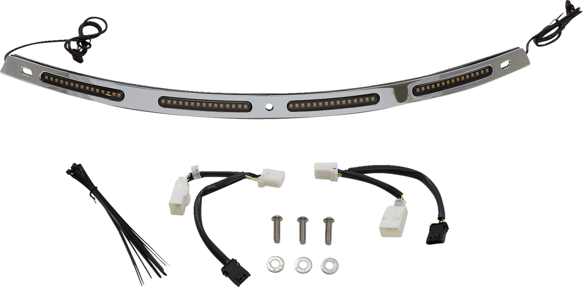 Custom Dynamics Windshield Trim - Sequential Turn Signals - Chrome