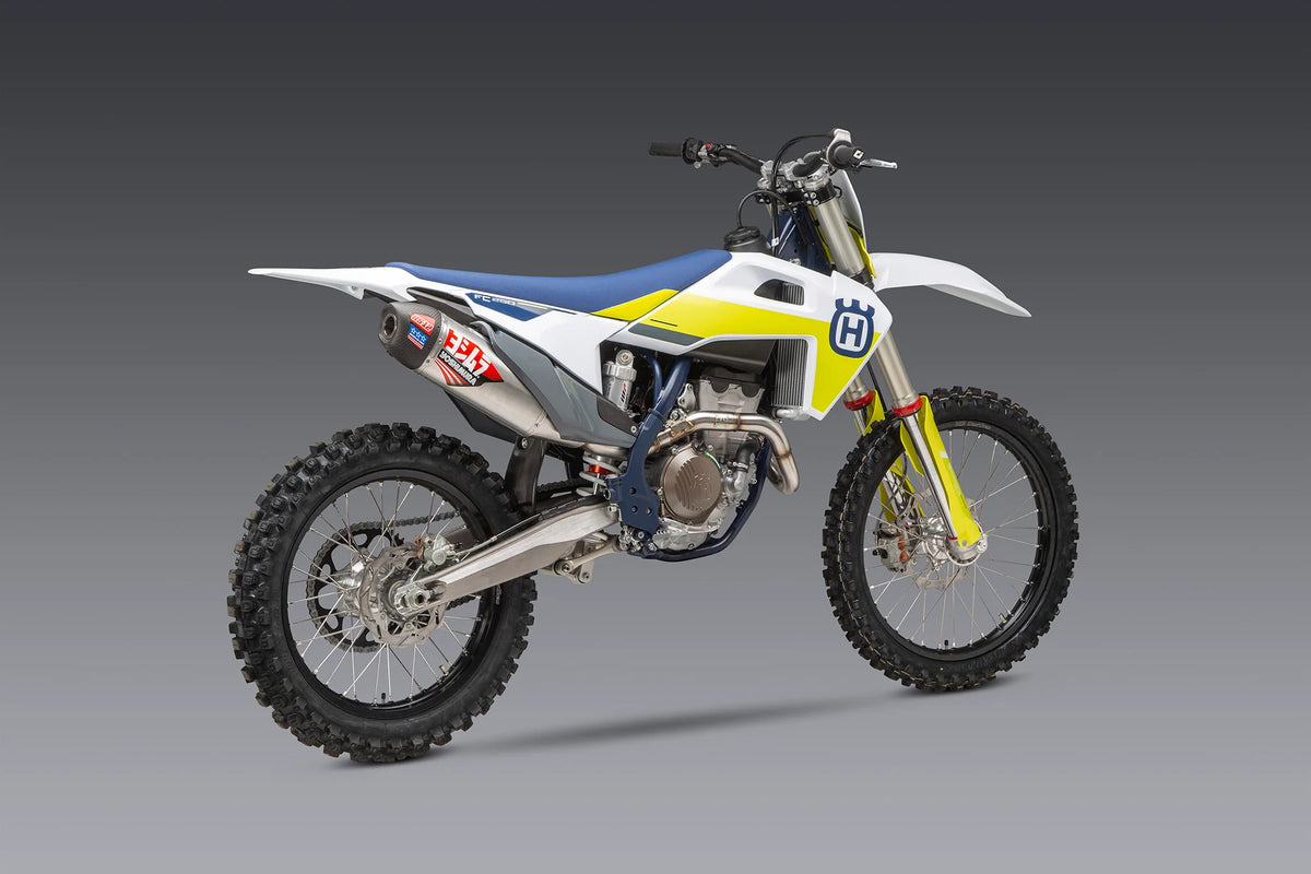 Yoshimura KTM/HUSQ 250/350 19-22 / GAS GAS MC 250F RS-12 Stainless Full Exhaust, W/ Aluminum Muffler