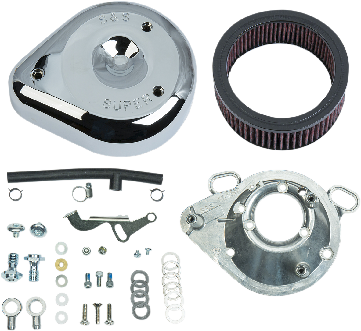 S&amp;S Cycle Teardrop Air Cleaner Kit - Chrome - S&amp;S® Super E&amp;G Carburetor Only