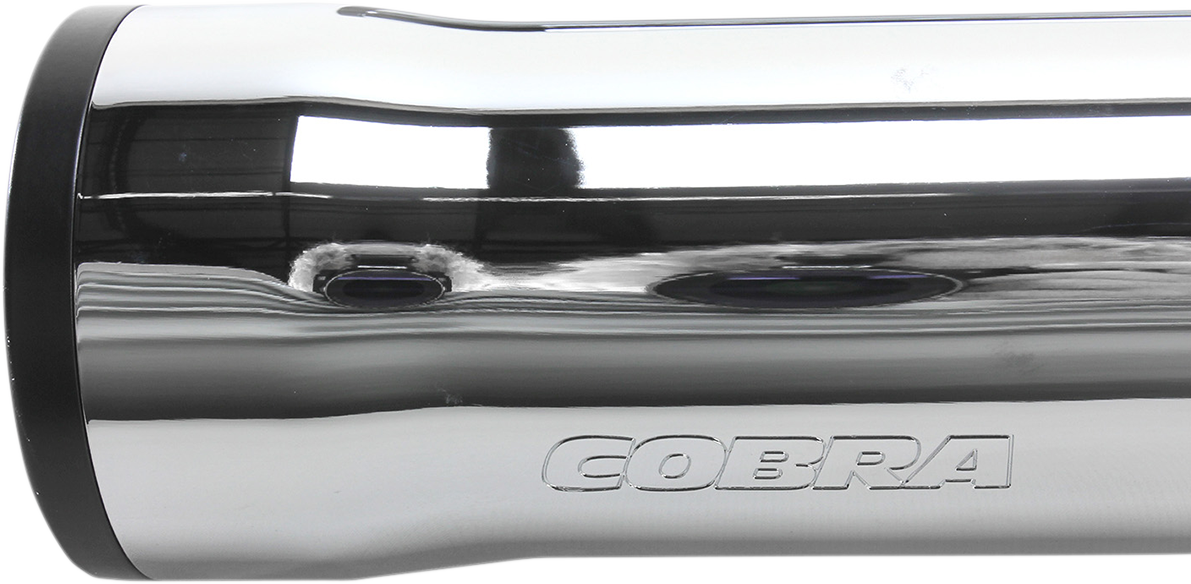Cobra Slip-On Mufflers With Race Pro Tips - 3" - Chrome - '00-'06 FXST/B/C/S, FLST/C