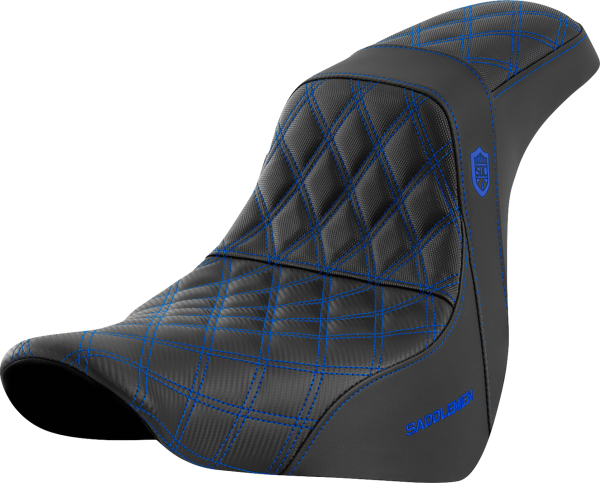 Saddlemen Pro Series SDC Performance Seat - W/O Backrest - Blue Stitch - FL/FX '18-'20