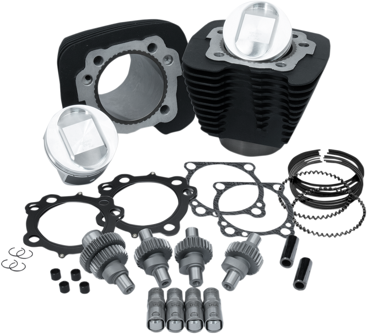 S&S Cycle Hooligan Kit - 1200 Cc To 1250 Cc - Wrinkle Black - Sportster