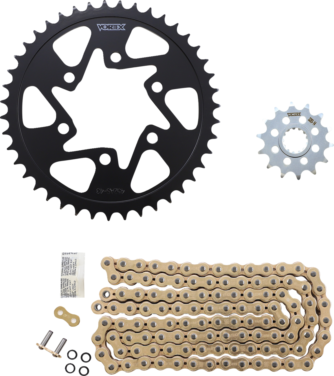 Vortex Chain And Sprocket Kit - GFRS - Black - Kawasaki Ninja ZX-6R