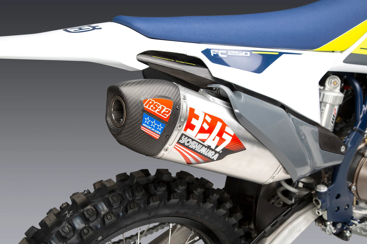 Yoshimura KTM/HUSQ 250/350 19-22 / GAS GAS MC 250F RS-12 Stainless Full Exhaust, W/ Aluminum Muffler