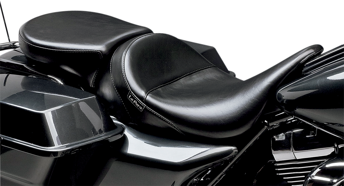 Le Pera Aviator Pillion Pad - Wide - Smooth - Black - FL '08-'23