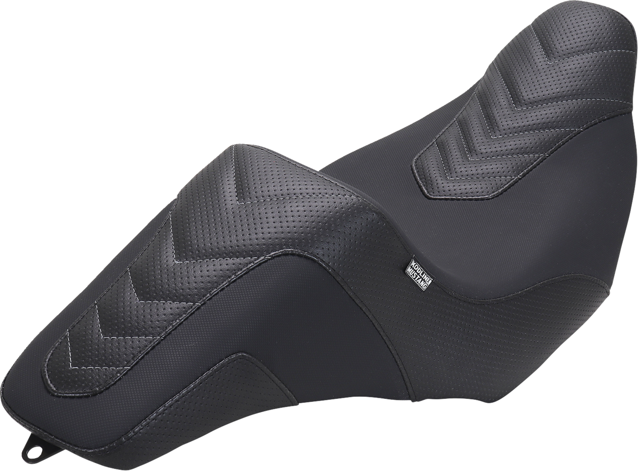 Mustang Signature Series Squareback™ Seat - Gripper Vinyl - Chevron - Gunmetal Stitch - FLH/FLT '23-'25