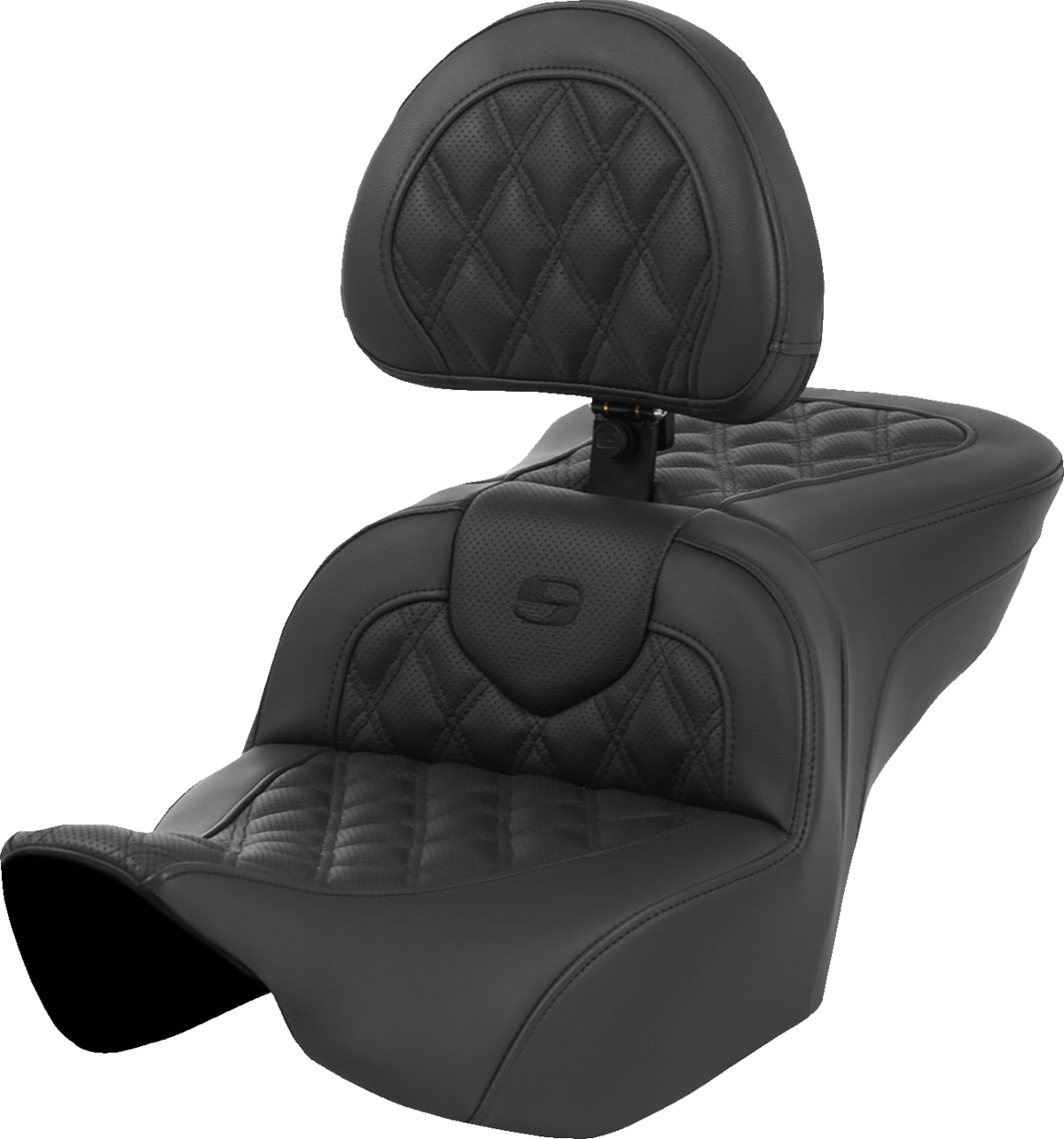 Saddlemen Heated Roadsofa™ Seat - Lattice Stitch - W/ Backrest - FLT/FLH '23-'24