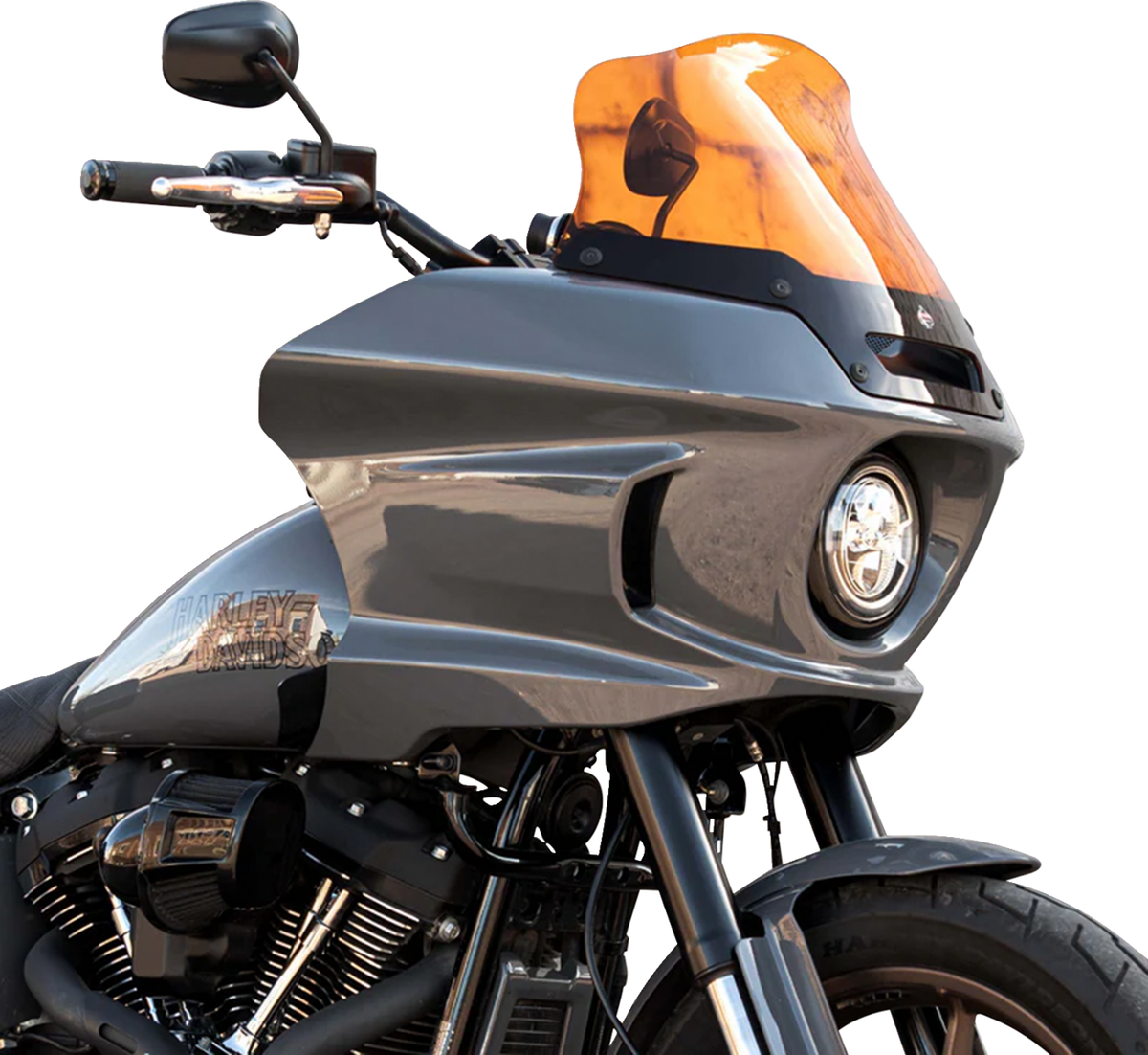 Klock Werks Kolor Flare® Windshield - 8" - Orange - '22-'25 FXLRST