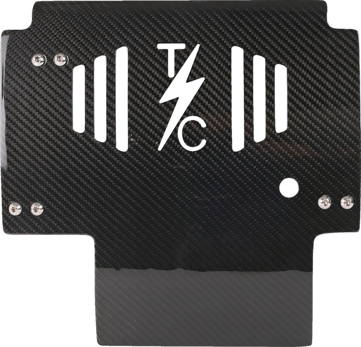 Thrashin Supply CO. Skid Plate - Carbon Fiber/Gloss - With Red Brackets - FLHX/FLTRX