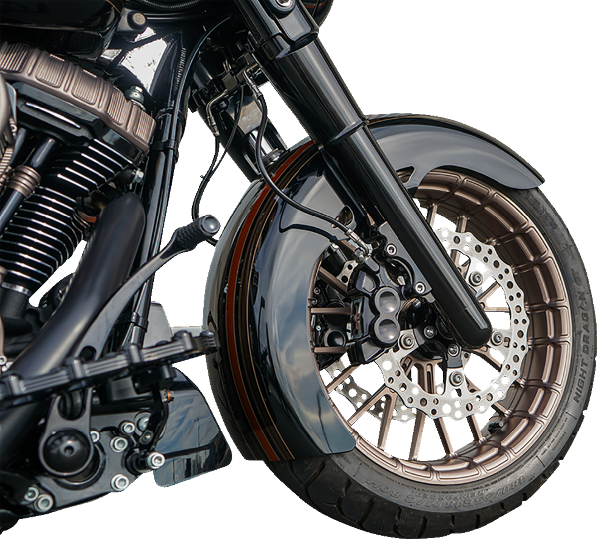 Arlen NESS Fat Tire Fork Boot Cover - Black Anodized - Smooth
