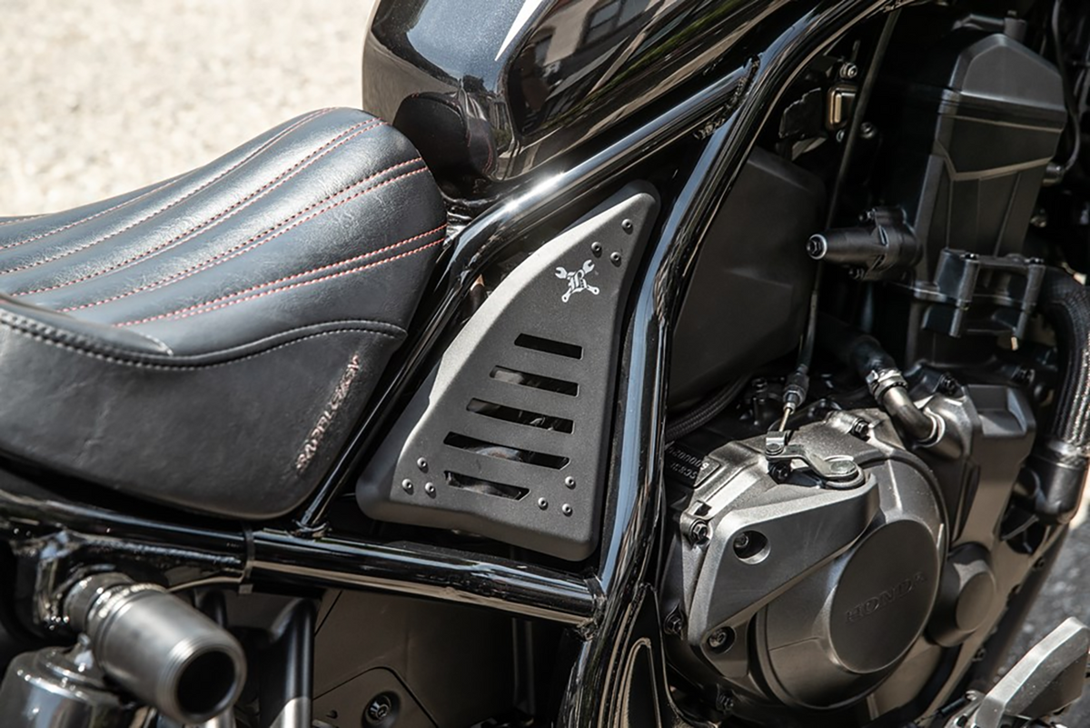 Burly Brand Side Covers - Slash Cut - Black - Honda - CMX