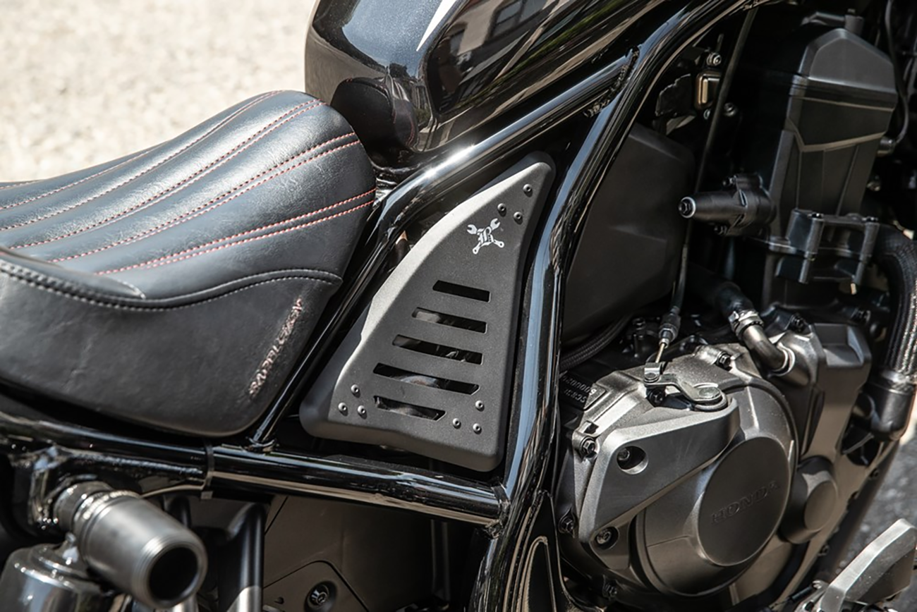 Burly Brand Side Covers - Slash Cut - Black - Honda - CMX